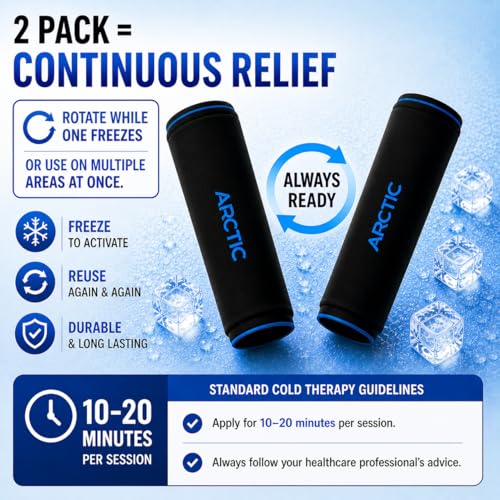 2 Pack - Premium Cold Therapy Compression Ice Sleeve, Knee Ice Pack Wrap for Injuries, Elbow, Quad & Hamstring Relief, Flexible & Reusable Cold Wrap Recovery for Meniscus, ACL, MCL, Ice & Heat Therapy - size: Medium (2 Pack)