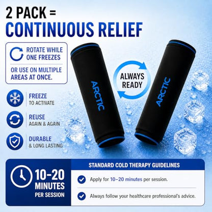 2 Pack | Premium Elbow Ice Pack Wrap & Knee Ice Pack Wrap - Ice Sleeves, Reusable Gel Ice Wrap, Elbow Cold Compression, (Large) - size: Large (2 Pack)