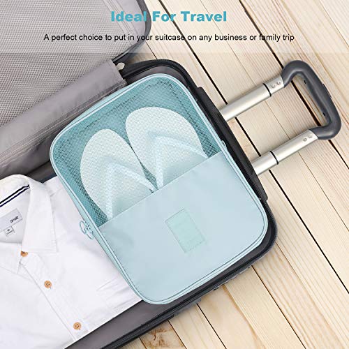 Mossio Shoe Bag Holds 3 Pair of Shoes for Travel and Daily Use Storage Pouch - color: Pink Striped