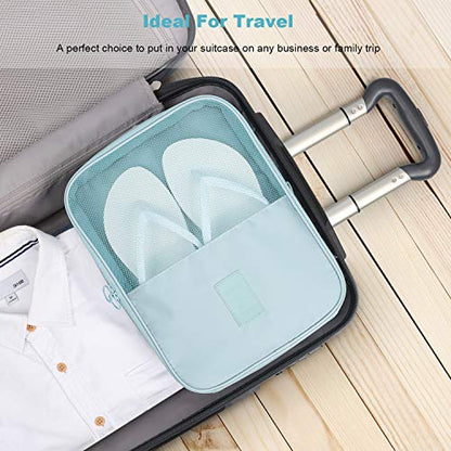 Mossio Shoe Bag Holds 3 Pair of Shoes for Travel and Daily Use Storage Pouch - color: Pink Striped