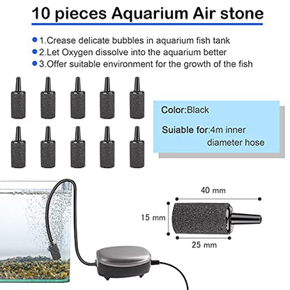 32.8 feet Aquarium Airline tubing Hose 10 air Stone for Fish Tank 10 Aquarium one Way air Check Value for Fish Tank 10 Aquarium Suction Cups 5 Each Aquarium air Controller and I T Hose connectors - size: 32.8 feet aquarium tubing with 46 kits