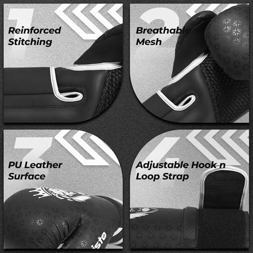 Twisto Boxing Gloves Black Rox - Pro Training & Sparring, Maya Hide Leather, Muay Thai, MMA, Kickboxing, Men, Women, Adults, Heavy Punching Bag, Focus Mitts, Pads,10oz 12oz 14oz 16oz - color: White, size: 12 oz