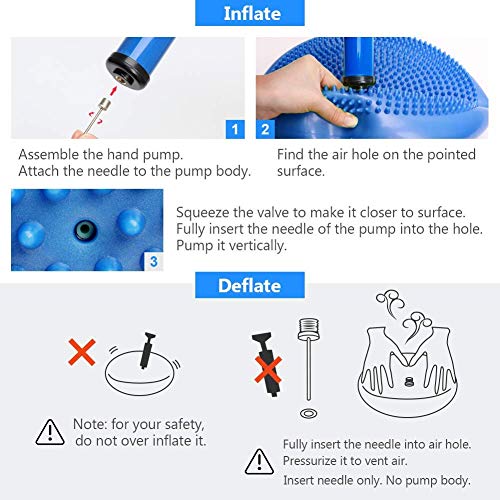 WIWAPLE Wiggle Seat, Inflatable Stability Balance Disc Wobble Cushion, Balance Disc Wiggle Seat, Flexible Seating Classroom with Free Air Pump Sensory Kids (Office & Home & School) - color: Blue