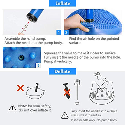 WIWAPLE Wiggle Seat, Inflatable Stability Balance Disc Wobble Cushion, Balance Disc Wiggle Seat, Flexible Seating Classroom with Free Air Pump Sensory Kids (Office & Home & School) - color: Blue