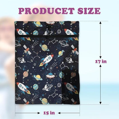Space Rocket Drawstring Backpack, 15” x 17” Waterproof Swim Bag for Beach Swimming Pool, Lightweight Foldable Gym Bag with Water Bottle Holder for Sports Travel - color: Space Rocket