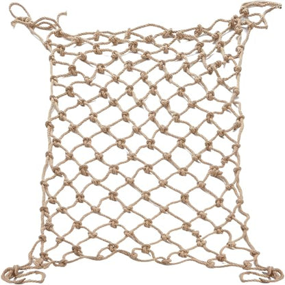 Hemp Rope Net (4ftx8ft) Heavy Duty Natural Jute Rope Net Climbing Safety Rope Netting Balcony Stairs Fence Garden Playground Protection Net Indoor & Outdoor Decor Rope Net - size: 4ftx8ft