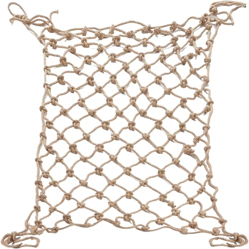 Hemp Rope Net (6ftx18ft) Heavy Duty Natural Jute Rope Net Climbing Safety Rope Netting Balcony Stairs Fence Garden Playground Protection Net Indoor & Outdoor Decor Rope Net - size: 6ftx18ft