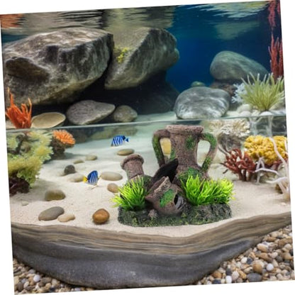 INOOMP Aquarium Cave Decorations: Fish Tank Resin Vase Jar Jug Sunken Ornament Landscaping Saltwater Freshwater Small Medium Fish Garden Pond Ornaments