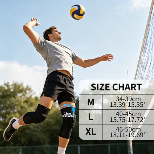 Volleyball Knee Pad,ThickenAnti-Collision Sports Protection Knee Pad | Elastic & Breathable Knee Brace Ideal for Mountain Bike Skateboard Volleyball - size: Knww Pads(X-Large)