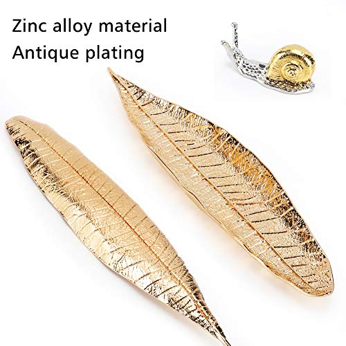 Accmor Incense Holder Set, Leaf and Snail Incense Burner, Incense Ash Catcher, Incense Sticks Holder for Counters, Meditation Room, Yoga, Home, Office, Gold - color: Gold
