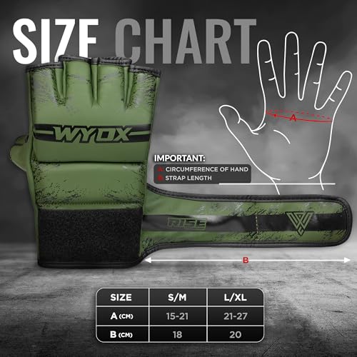 WYOX MMA Gloves & Boxing Focus Mitts Set – Hybrid Open Palm Grappling Gloves with Wrist Support + Curved Punching Pads with Gel Shock for Muay Thai, Kickboxing, Karate Training (Men & Women)