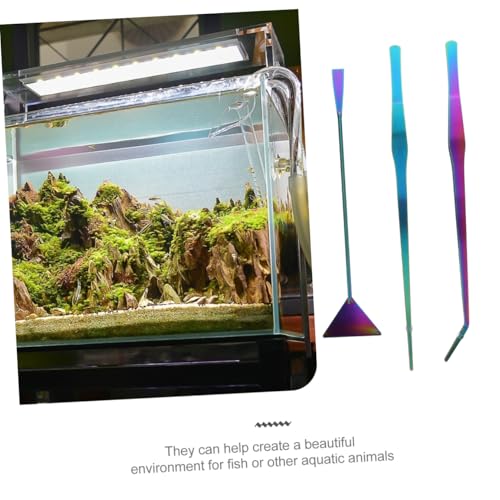 BESPORTBLE 3pcs Stainless Steel Aquarium Cleaning Tools Kit Includes Tweezers Spatula Scraper for Fish Tank Maintenance Durable Rustproof for Aquascaping and Plant Care