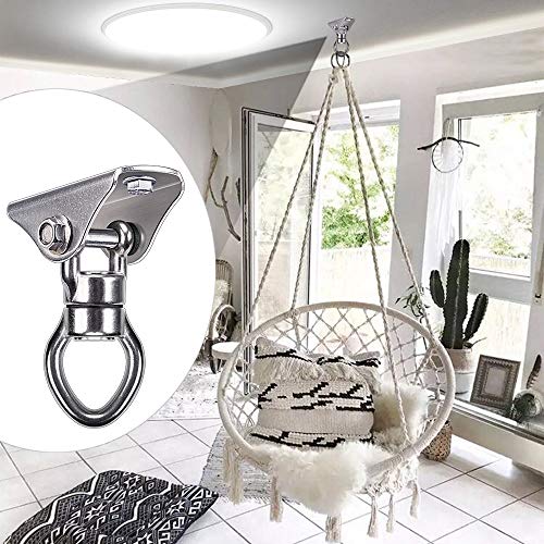 SELEWARE Heavy Duty Swing Swivel Hook, 360° Rotation Bearing Hanger | Quiet Smooth Rotation, Supports Up to 1200LB, Durable Hook Design for Swings, Hammocks, Yoga and Punching Bags - color: Swivel With Hanger