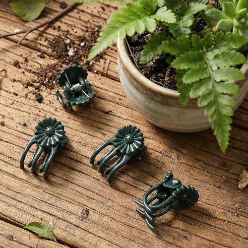 50pcs Plant Clips Orchid Clips Plant Orchid Support Clip Garden Clip for Climbing Flower and Vine Helps Growth for Indoor Outdoor Flowers Rose Amaryllis Grape and Vine Vegetables Dark Green