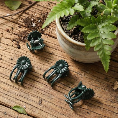 50pcs Plant Clips Orchid Clips Plant Orchid Support Clip Garden Clip for Climbing Flower and Vine Helps Growth for Indoor Outdoor Flowers Rose Amaryllis Grape and Vine Vegetables Dark Green
