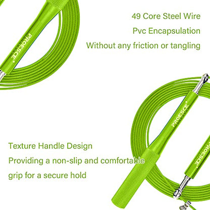 High Speed Jump Rope,360° Swivel Dual Bearing, Adjustable, Anti-slip Aluminum Handle, Skipping Rope for Fitness,Crossfit, Boxing, MMA, HIIT, for Weight Loss - color: Peacock Green