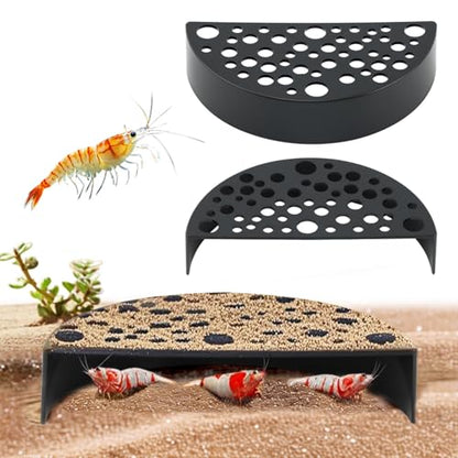 Shrimp Hides for Aquarium 2 Pack, Shrimp Cave Hideout Tunnels | Aquarium shrimp hideouts for molting, breeding, and shelter in shrimp tanks and planted aquariums with multi-opening design