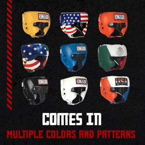 Ringside Competition Boxing Muay Thai MMA Sparring Head Protection Headgear with Cheeks - color: Blue, size: Small