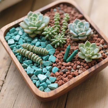 0.96LB Crushed Quartz Aquarium Gravel Vase Filler Succulent Rocks Home Decor Fish Tank Stones Pebbles Polished Bulk Irregular Shaped - Artificial Turquoise - color: Artificial Turquoise