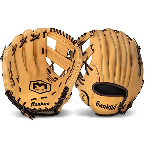 Franklin Sports Field Master Baseball + Softball Glove - Field Master Adult + Youth Baseball + Softball Mitt - Men's + Women's Gloves - color: Camel, style: 11" - I Web