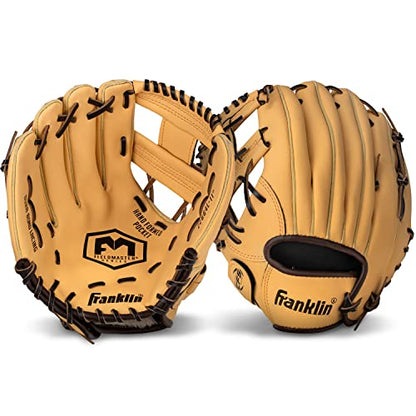 Franklin Sports Field Master Baseball + Softball Glove - Field Master Adult + Youth Baseball + Softball Mitt - Men's + Women's Gloves - color: Camel, style: 11" - I Web