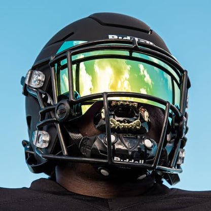 Battle Sports 3D Apex Predator Oxygen Football Mouthguard, Blue/Green | Maximum protection, Safe secure comfortable fit, Built-in airflow channels, Advanced composite material, No boiling required - color: Blue / Green