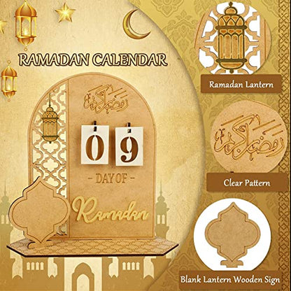 Ramadan Calendar, DIY Eid Mubarak Decorations, Ramadan Gifts, Ramadan Advent Calendar 2023 Decoration, Wooden Ramadan Countdown Calendar