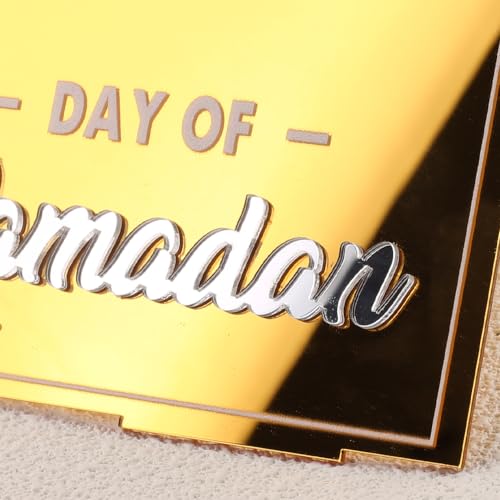 Acrylic Ramadan Countdown Calendar Mirror Golden Ramadan Decorations Eid Mubarak Count Down Desk Calendars Muslim Festival Reminder Kareem Ramadan Advent Calendar Party Decor Islam Holiday Ornaments