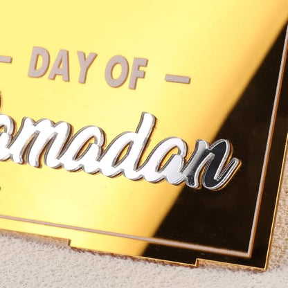 Acrylic Ramadan Countdown Calendar Mirror Golden Ramadan Decorations Eid Mubarak Count Down Desk Calendars Muslim Festival Reminder Kareem Ramadan Advent Calendar Party Decor Islam Holiday Ornaments