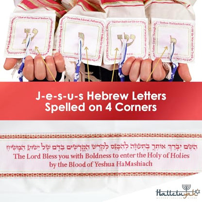 HalleluYAH Messianic Tallit Prayer Shawl 72"x 22" with Bag For Men & Women - color: Ruby