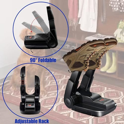 DLHONORV Boot and Shoe Dryer, Glove Dryer, Portable Adjustable Rack, Folding Design, Quick Drying for Shoes, Gloves, Hats, Socks