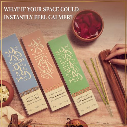 Arabian Oud Incense Sticks by Dukhni| 90 Charcoal Free bakhoor Sticks