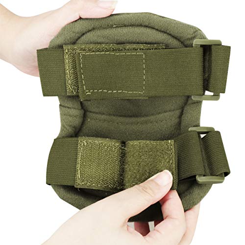 Combat Knee & Elbow Protective Pads Set for Outdoor CS Paintball Game Cycling Safety Skateboarding Gear Skates Knee Protection Guard Pads - color: FG