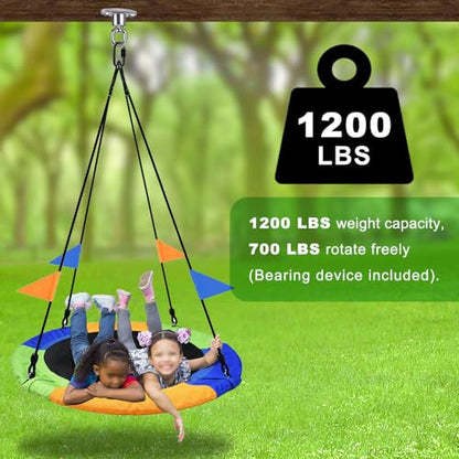 SELEWARE Silent Ball Bearing Swing Hangers, Heavy Duty 360° Rotate Swing Swivel Hook for Wooden Playground Yoga Hammock Chair Rope Punching Bag Porch Tire Web Swing Sets, 1200 Capacity, 2 Pack - color: Ball Bearing Swing Hangers, 2 Pack