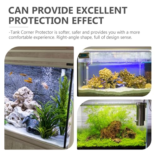 Silicone Corner Guards and Edge Bumpers for Fish Tank and Pet Carrier, Medium Black Soft Corner Protectors, 6pcs Safety Covers for Aquarium and Furniture Edges