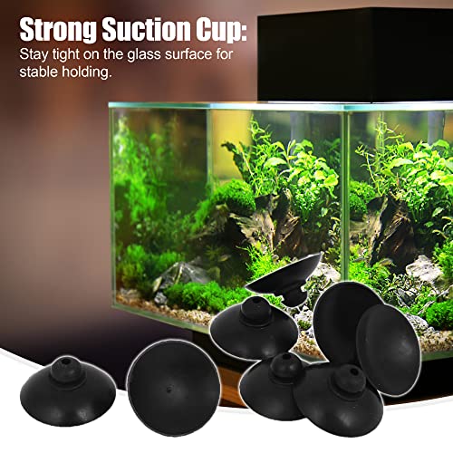 VOCOSTE 8 Pcs Aquarium Fish Tank Suction Cup Clip Sucker Soft Plastic, Black, 28mm Dia