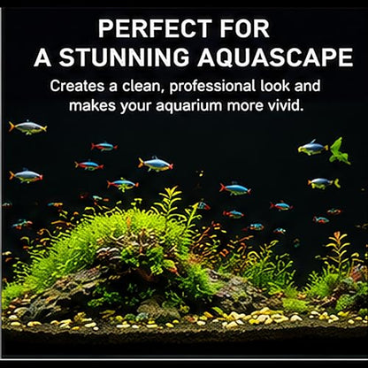 Black Aquarium Background Film, 39 x 12 in, Static Cling Fish Tank | PVC Static Cling, No Glue, No Residue, Removable, Reusable, Easy Install, for Fish Tank Decor - size: 39"x12"in