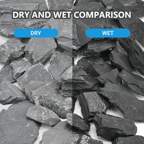 Natural Slate Rock 5lb Reptile Basking Stone Fish Tank Rocks for Aquarium Landscaping, Tank Decoration, Fairy Gardens,Reptile & Amphibian Enclosures 3-8 Inches