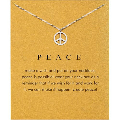 Dainty Silver Necklace for Women - Ankh Jesus Horse Celtic Cross Necklace for Women, Dainty Charm Spider Christian Gifts for Friends Sister Mom, Birthday, Christmas, Mother's Day, Graduation Gifts - style: Peace