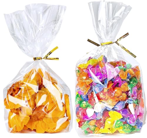PigPotParty Cellophane Treat Bags 6x9 Inch, 50 Pack, Clear Goodie Bags - color: 6x9 Inch (Pack of 50)