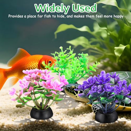 Garneck 40 Pack Fish Tank Decorations Small Artificial Aquarium Plants: Plastic Water Grass Mixed Styles for Small Aquarium Decor Betta Tank Accessories Fake Plants for Bowl Desktop