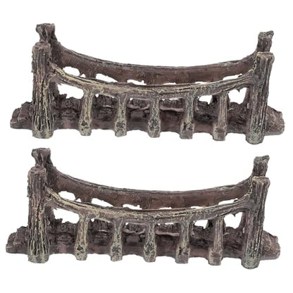 ORFOFE 2pcs Quality Resin Fish Tank Decoration Bridge for Fairy Garden and Aquarium