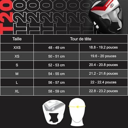 Starpro Boxing Headgear for Men Women - Safety Headguard with Padding - Muay Thai MMA Training Sparring Karate - color: Black / White, size: X-Small