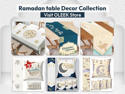 OLEEK 라마단 테이블 러너 204 x 33cm(100 x 13인치) - 가정용 라마단 장식 - 라마단 무바라크 테이블 러너 - 라마단 러너 - 라마단 장식 - 라마단 테이블 장식 - 라마단 선물 - size: 108X13