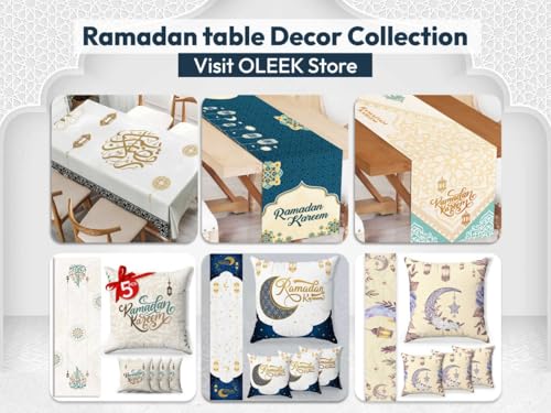 OLEEK 라마단 테이블 러너 177.8 x 33cm(70 x 13인치) - 가정용 라마단 장식 2026 - 라마단 무바라크 테이블 러너 - 라마단 러너 - 라마단 장식 - 라마단 테이블 장식 - 라마단 선물 - size: 70x13