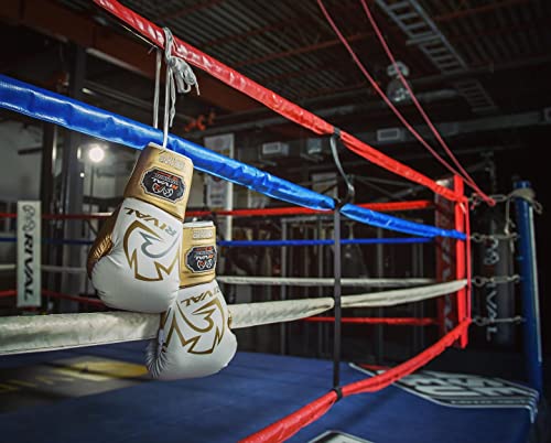 RIVAL Boxing RS100 Professional Lace-Up Sparring Gloves, Handcrafted with Super-Rich Microfiber PU, Ergonomically Designed to Perfectly Fit Your Hand - color: Red/Silver, size: 18 oz.