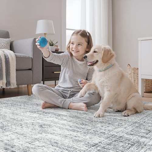 Soalmost 3x5 Rugs Non-Slip, Small Washable Kitchen Entryway Area Rug Grey - color: Grey, size: 3' x 5' (Rectangular)