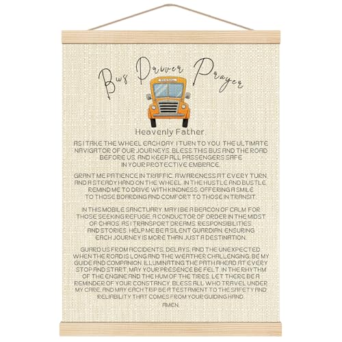 Boat Wades Bus Driver Prayer Christian Wall Art Poster Hanger Frame, Bus Driver Appreciation Gifts Hanging Wall Decor for Home School Office Room, 12x16 Inch - color: Bus Driver