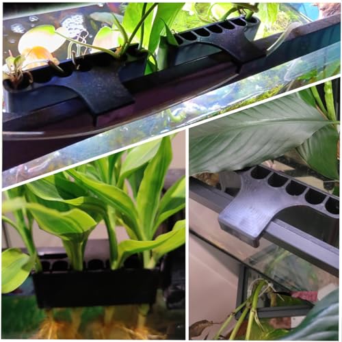 2Pcs 7 Holes Aquarium Plant Holders, Plant Holder for Aquarium with Hooks, Transparent