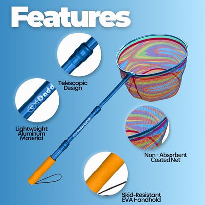 Kids Fishing Net - Extendable Telescopic Landing Net for Boy Girl Children Catching Small Fish Crab Shrimp Minnow Dragonfly Beach Pier Lake River Ocean - color: Style 1 (Blue)